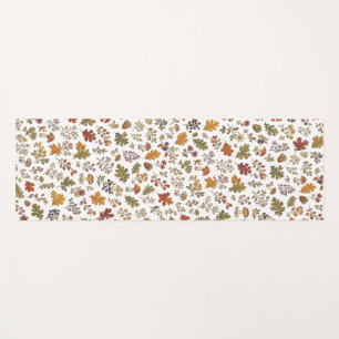 Tapis De Yoga Motif de feuilles de champignons de la forêt autom