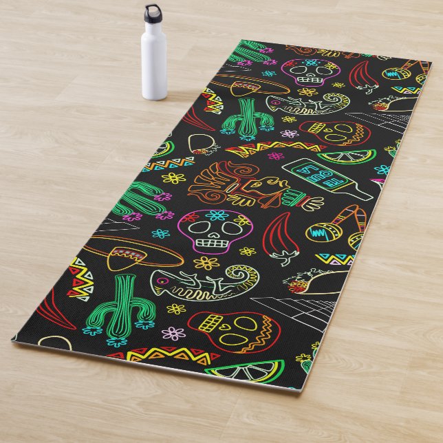 Tapis De Yoga Motif de Fiesta du Mexique (En situation)