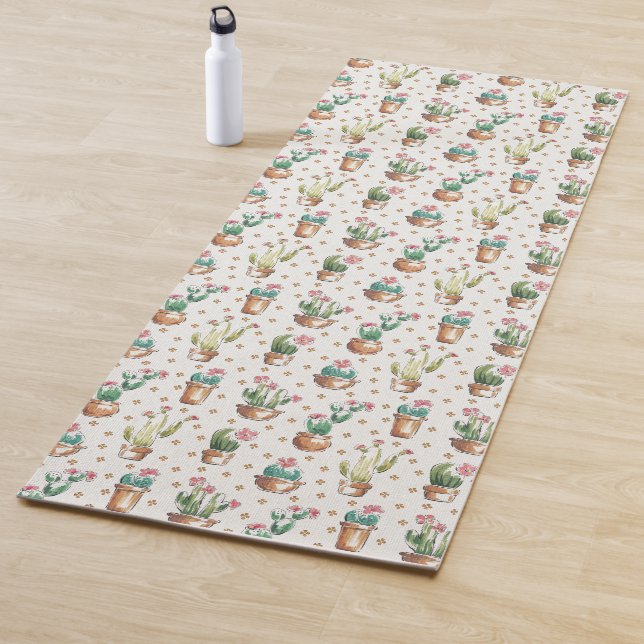 Tapis De Yoga Motif de fleur d'étape | de fleur de désert (En situation)