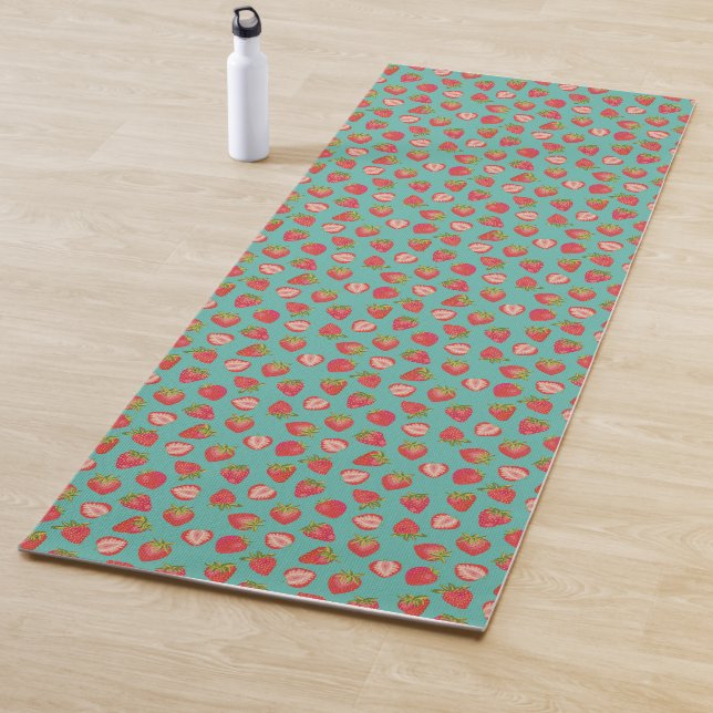 Tapis De Yoga Motif de fraise mignonne (En situation)