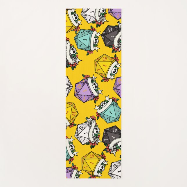 Tapis De Yoga Motif de jeu de dés D20 (Devant)