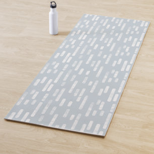 Tapis De Yoga Motif de lignes arrondies bleu et blanc foncé