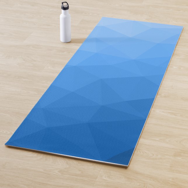 Tapis De Yoga Motif de maillage géométrique bleu clair (En situation)