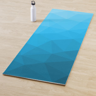 Tapis De Yoga Motif de maille géométrique à dégradé de bleu cyan