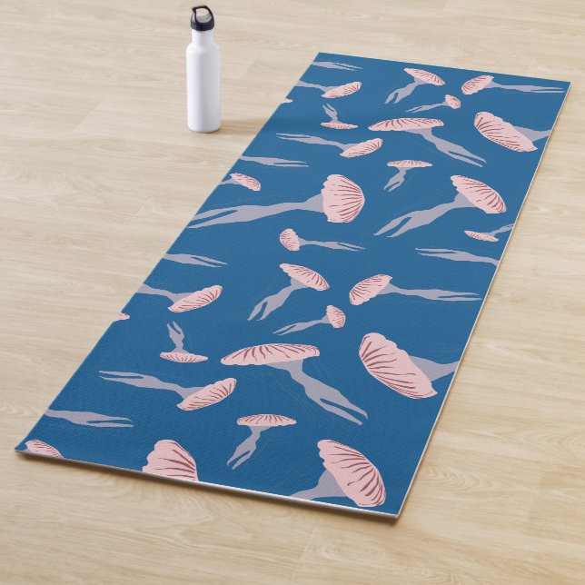 Tapis De Yoga Motif de méduse de l'océan bleu profond (En situation)