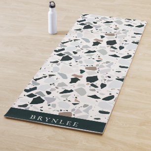 Tapis De Yoga Motif de pierre de Terrazzo