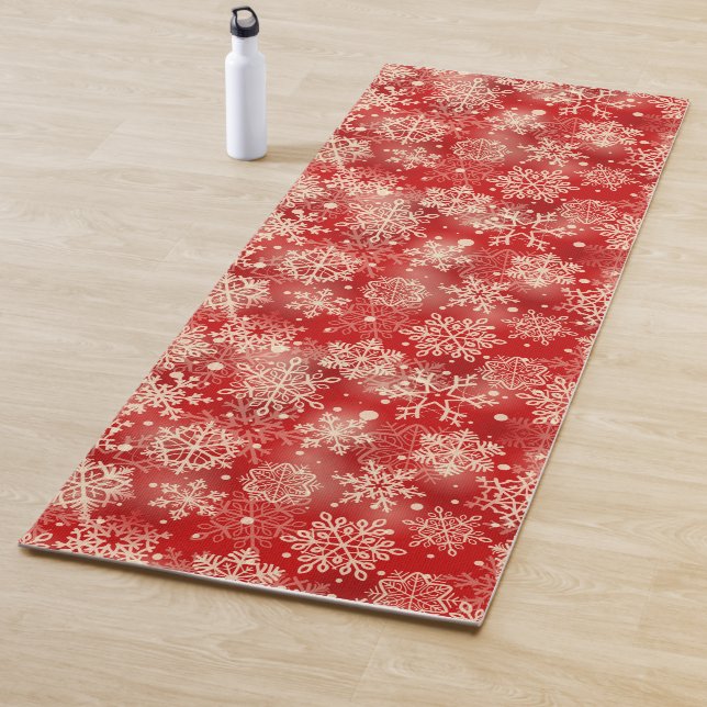 Tapis De Yoga Motif de snowflakes (En situation)