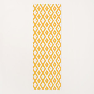Tapis De Yoga Motif diamant jaune et blanc soleil