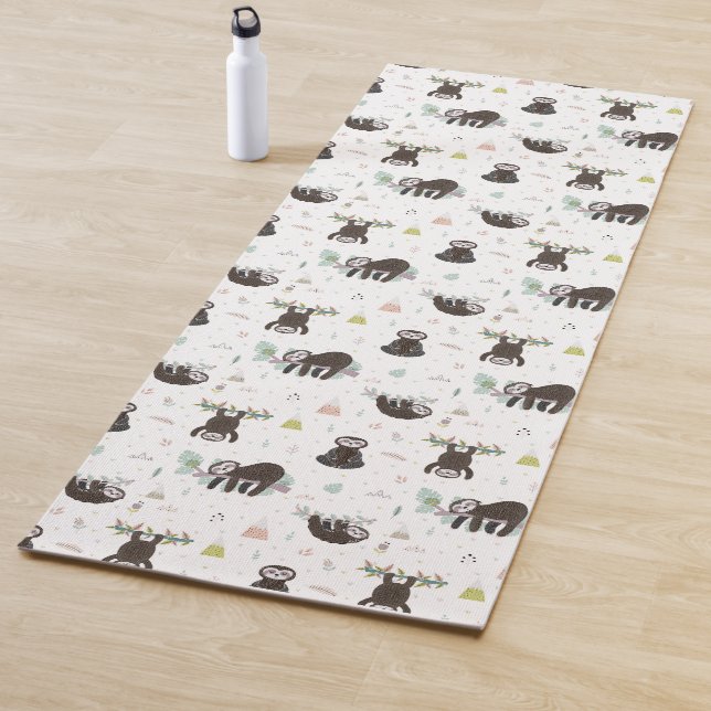 Tapis De Yoga Motif doux somnolent de paresse (En situation)