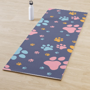 Tapis De Yoga Motif Empreintes De Patte D'animaux Colorés