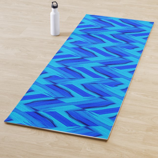 Tapis De Yoga Motif en marbre bleu Cobalt complexe (En situation)