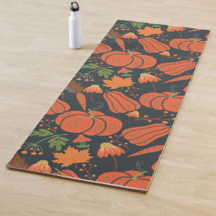 Tapis De Yoga Motif et carottes citrouille rouge sans soudure