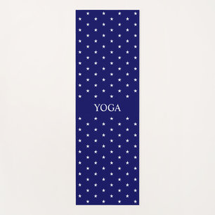 Tapis De Yoga Motif étoile blanche sur bleu marine