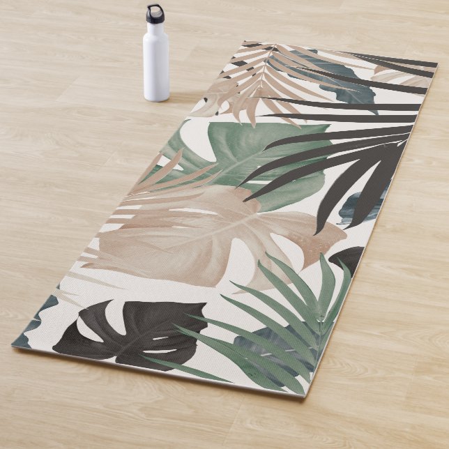 Tapis De Yoga Motif Feuille de la jungle tropicale n° 13 (Couleu (En situation)
