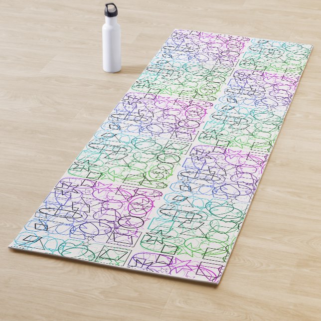 Tapis De Yoga Motif géométrique Abstrait | Carrelé et filtré | (En situation)