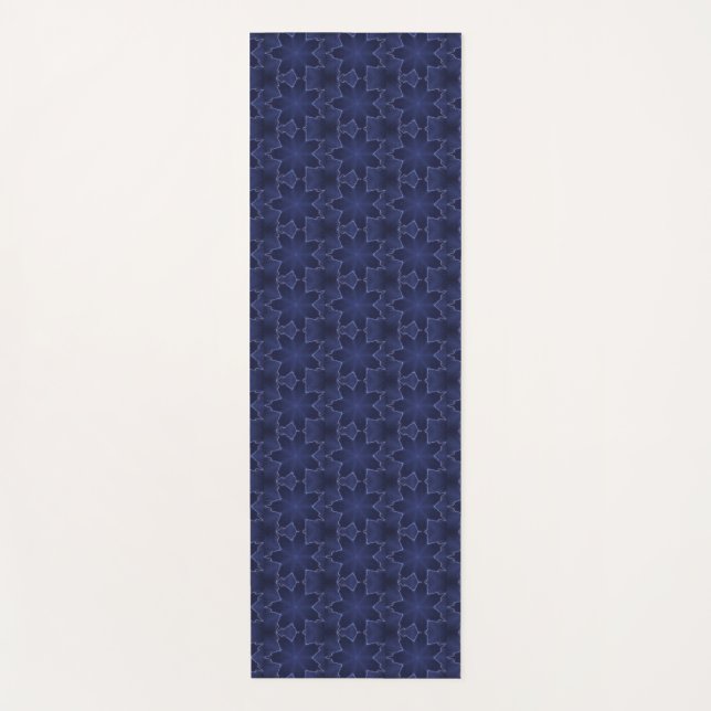 Tapis De Yoga Motif géométrique étoile bleu marine (Devant)
