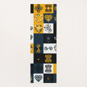Tapis De Yoga Motif géométrique moderne tendance jaune 