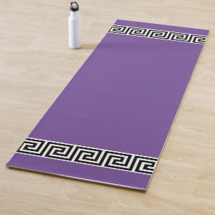 Tapis De Yoga Motif grec élégant sur violet