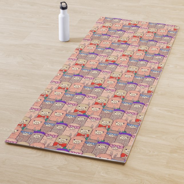 Tapis De Yoga Motif habillé à la mode de lama (En situation)