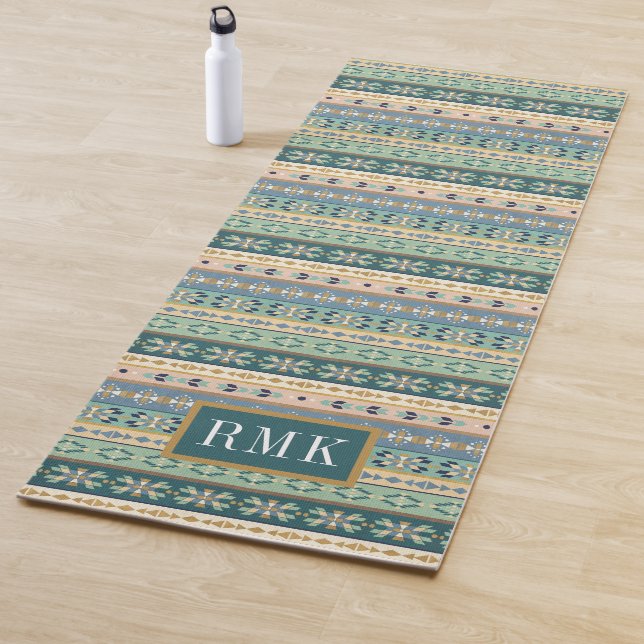 Tapis De Yoga Motif indien extérieur d'étape | du monogramme | (En situation)