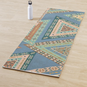 Tapis De Yoga Motif indien tribal   bleu extérieur de Geo X