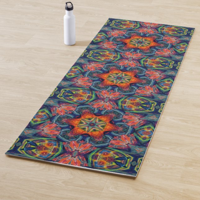 Tapis De Yoga Motif Kaleidoscope couleur psychédélique (En situation)