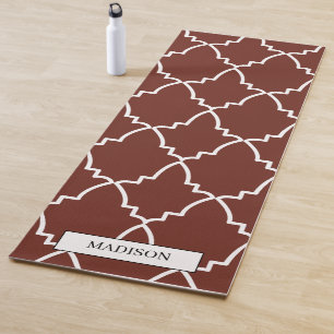 Tapis De Yoga Motif marocain du treillis personnalisé Bourgogne
