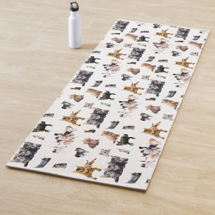Tapis De Yoga Motif mignon avec des photos de Chats et chatons