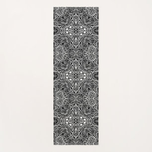 Tapis De Yoga Motif moderne géométrique abstrait noir et blanc