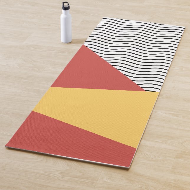 Tapis De Yoga motif pop art des années 80 (En situation)
