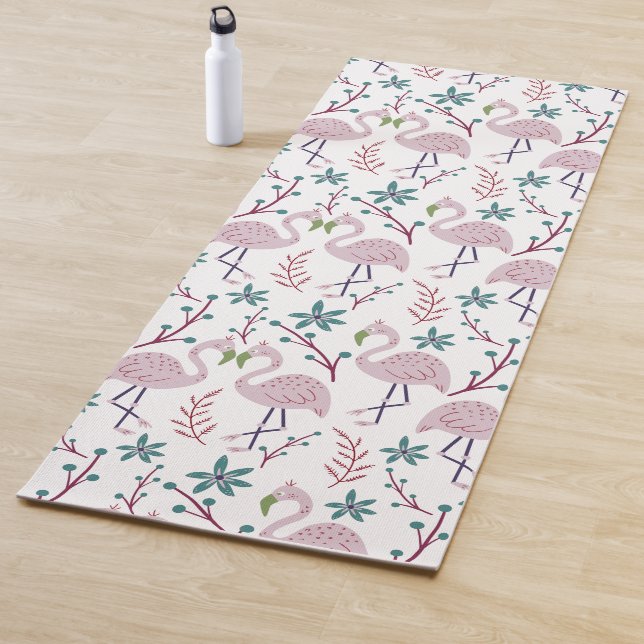 Tapis De Yoga Motif rose flamingo sans couture sur arrière - pla (En situation)