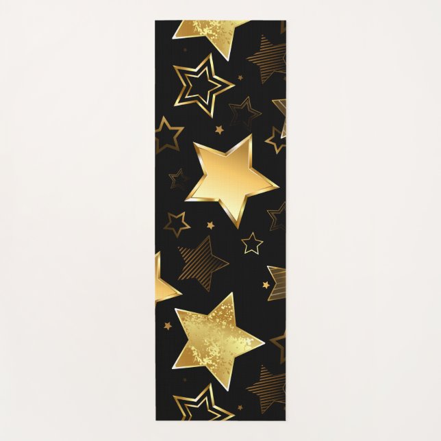 Tapis De Yoga Motif sans couture avec étoiles d'or (Devant)