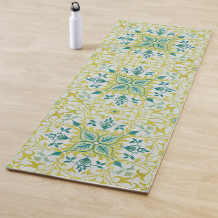 Tapis De Yoga Motif sans couture de plafond William Morris vert 