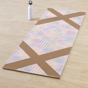 Tapis De Yoga Motif simple moderne à bandes arc-en-ciel