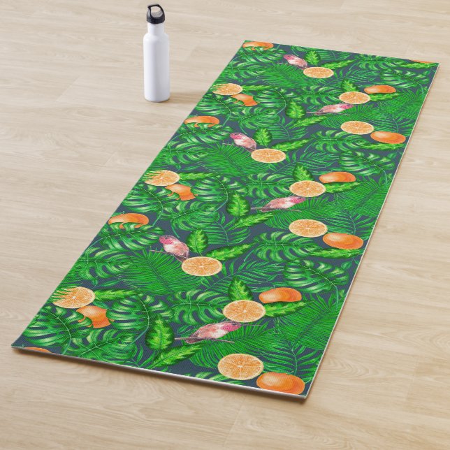 Tapis De Yoga Motif tropical, colibris (En situation)