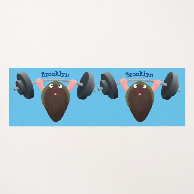 Tapis De Yoga Moule amusante travaillant sur l'illustration de d (Devant (Horizontal))