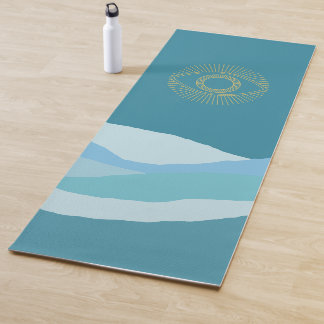 Tapis De Yoga Mystic Blue Shades Mountain Gold Eye grec
