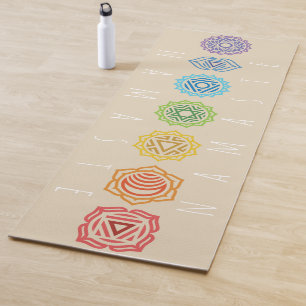 Tapis De Yoga Namaste Chakras coloré par arc-en-ciel