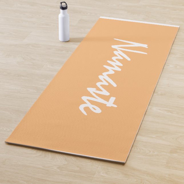 Tapis De Yoga Namaste Cote Orange Motif Fitness Exercice (En situation)