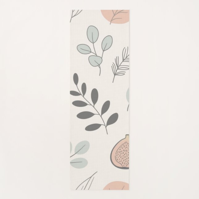 Tapis De Yoga Natural Ease – Fine-Line Leaf Art Towel (Devant)