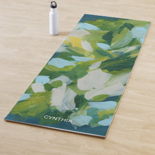Tapis De Yoga Nature verte Expressionnisme Abstrait