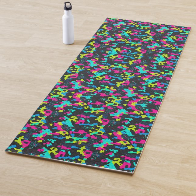 Tapis De Yoga Neon Camouflage Pattern (En situation)