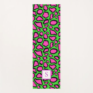 Tapis De Yoga Neon Frog Green Purple Monogramme Personnalisé
