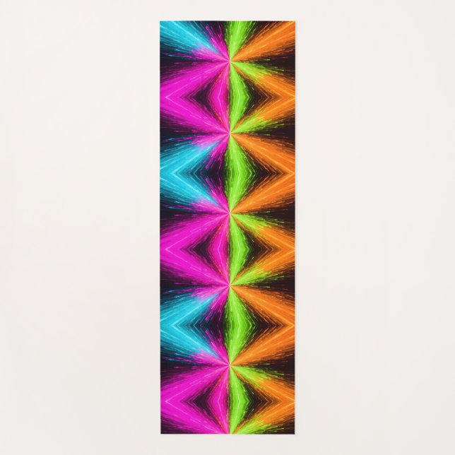 Tapis De Yoga Neon Radial Burst Explosion (Devant)