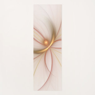 Tapis De Yoga Noble Cuivre Et Or Abstrait Art Fractal Moderne