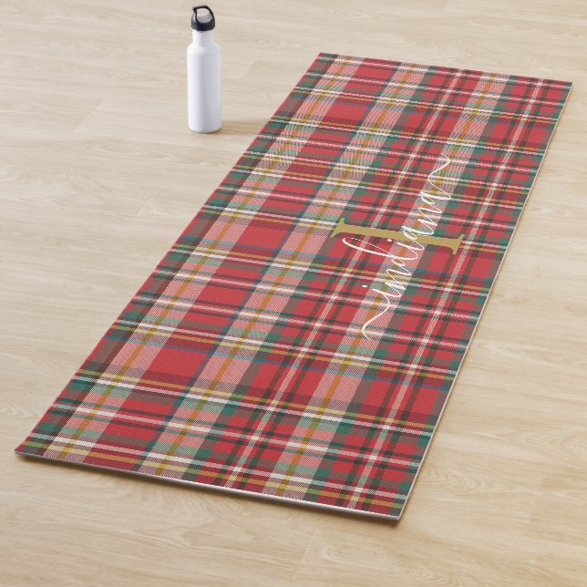 Tapis De Yoga Noël Plaid Rustique Rouge Vert Personnalisé (En situation)