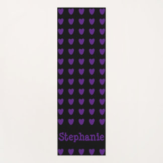 Tapis De Yoga Noir avec coeur pourpre