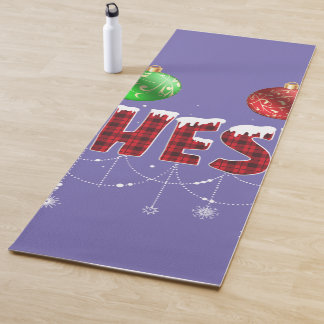 Tapis De Yoga Noix de poitrine Noël Rouge Plaid Correspondant Co