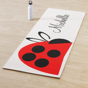 Tapis De Yoga Nom de la charte rousse noire Ladybug Yoga Mat