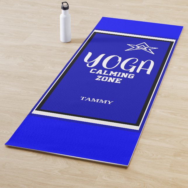 Tapis De Yoga Nom de l'étoile blanche bleue (En situation)
